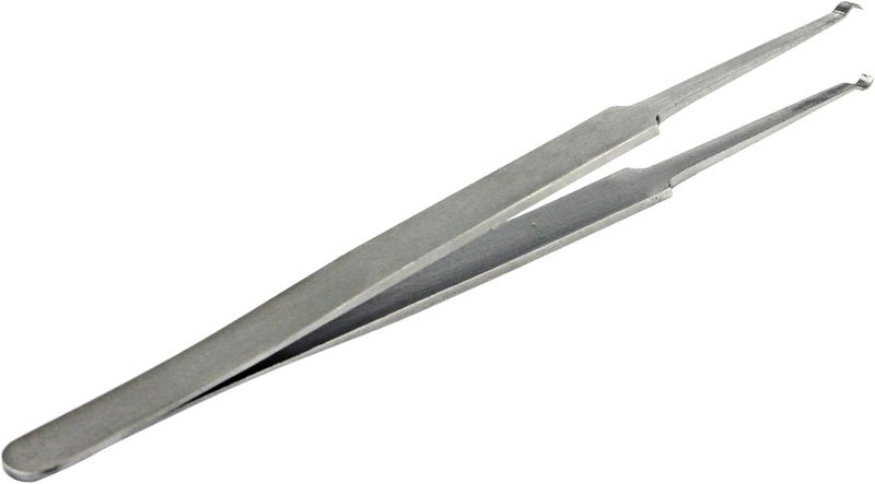JUNLIXN Lock Pin Tumbler Tweezers for Locksmith Pinning & Rekeying Kit Stainless Steel Straight Round Open Slot Tweezers Metal Wire Holding Tweezers Locksmith Tools - Image 1